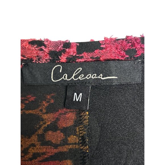 Colorful Abstract Print Long Sleeve Tunic Top By Calessa Medium 70% Rayon 25% Po - Picture 5 of 9